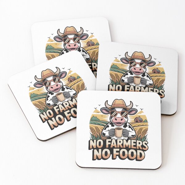 Item preview, No Farmers No Food – Cool Cow Farmer Support Sticker designed and sold by Naviora.