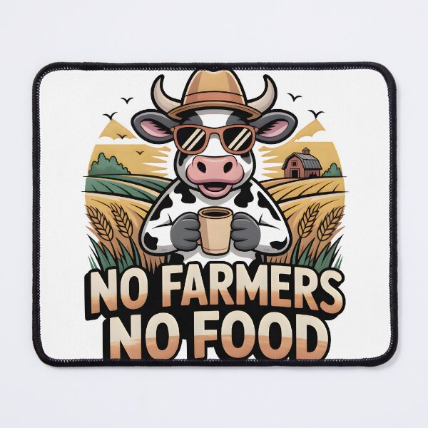 Item preview, No Farmers No Food – Cool Cow Farmer Support Sticker designed and sold by Naviora.