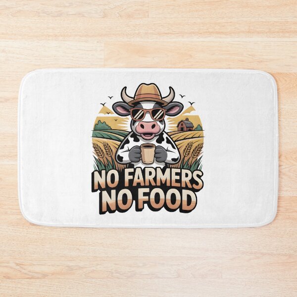 Item preview, No Farmers No Food – Cool Cow Farmer Support Sticker designed and sold by Naviora.