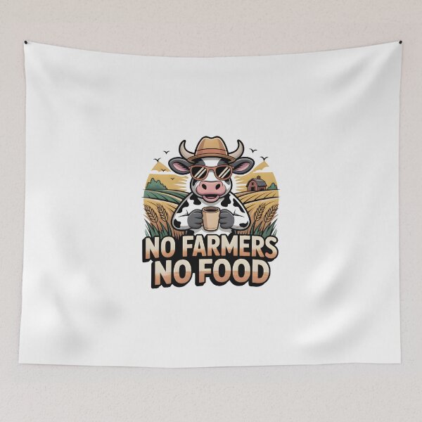 Item preview, No Farmers No Food – Cool Cow Farmer Support Sticker designed and sold by Naviora.