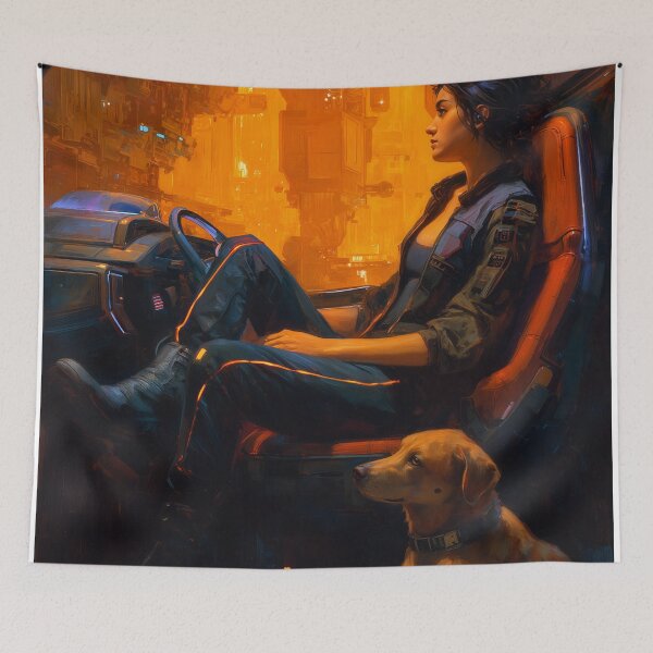 Item preview, Neon Solitude with a Loyal Witness designed and sold by oanaunciuleanu.