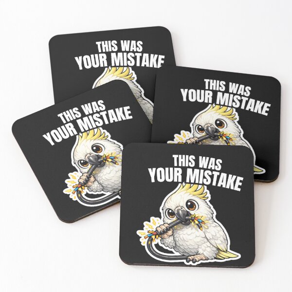 Item preview, Funny Cockatoo This Was Your Mistake – Destructive Bird Meme designed and sold by FeatherChaos.