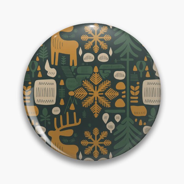 Item preview, Cozy Nordic Winter Seamless Pattern – Moose, Snowflakes & Pine Trees designed and sold by Midnight Veil Designs.