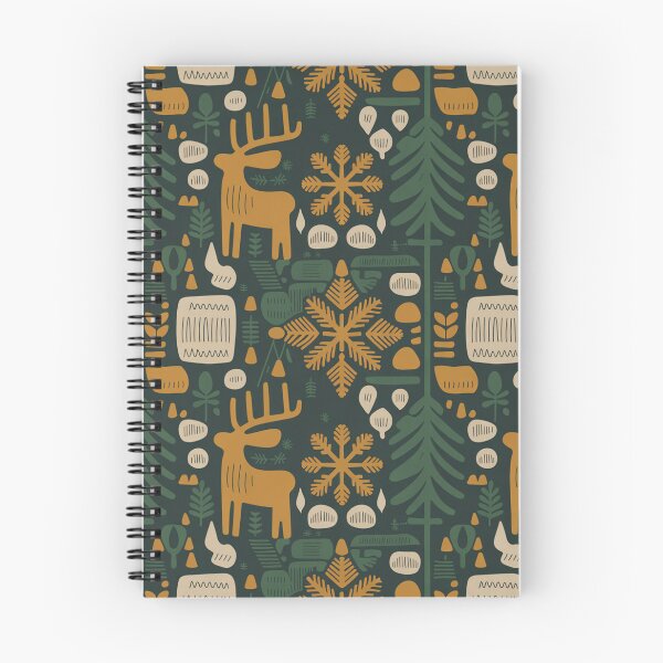 Item preview, Cozy Nordic Winter Seamless Pattern – Moose, Snowflakes & Pine Trees designed and sold by Midnight Veil Designs.