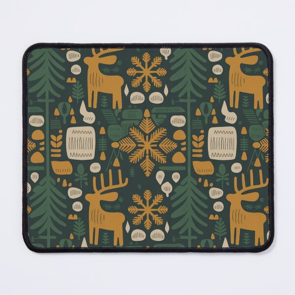 Item preview, Cozy Nordic Winter Seamless Pattern – Moose, Snowflakes & Pine Trees designed and sold by Midnight Veil Designs.