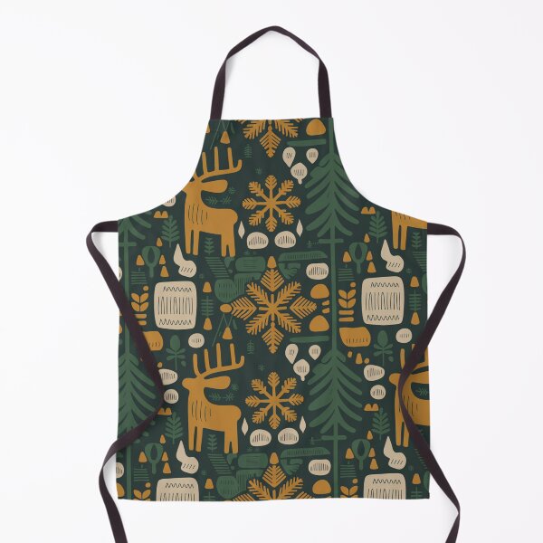Item preview, Cozy Nordic Winter Seamless Pattern – Moose, Snowflakes & Pine Trees designed and sold by Midnight Veil Designs.