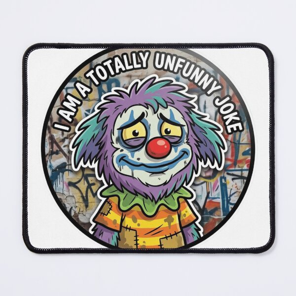 Item preview, Totally Unfunny Joke Sad Clown Sticker designed and sold by Imaginarium of Chaos falcon88 .