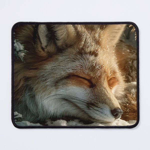 Item preview, Snow-Dusted Sleeping Red Fox in Magical Golden Winter Glow designed and sold by EK-World.