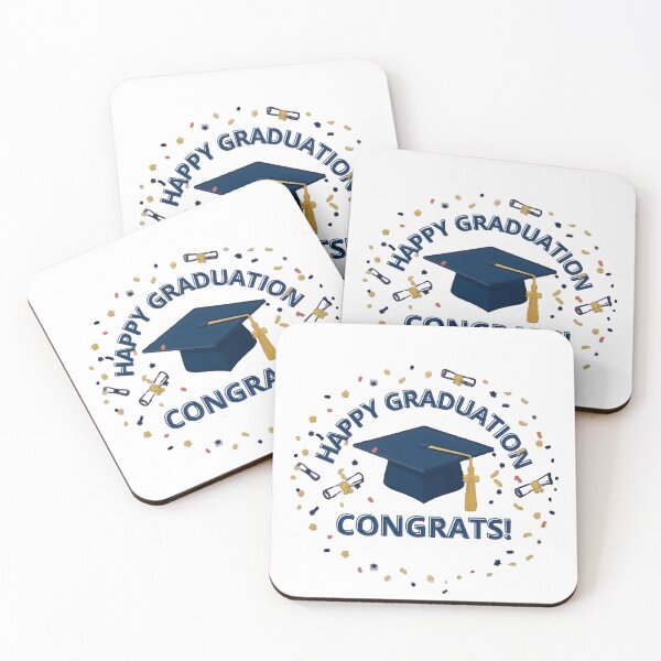 Item preview, Happy Graduation Congrats Navy Blue Cap and Gold Tassel Celebration Design designed and sold by VibranPalette.