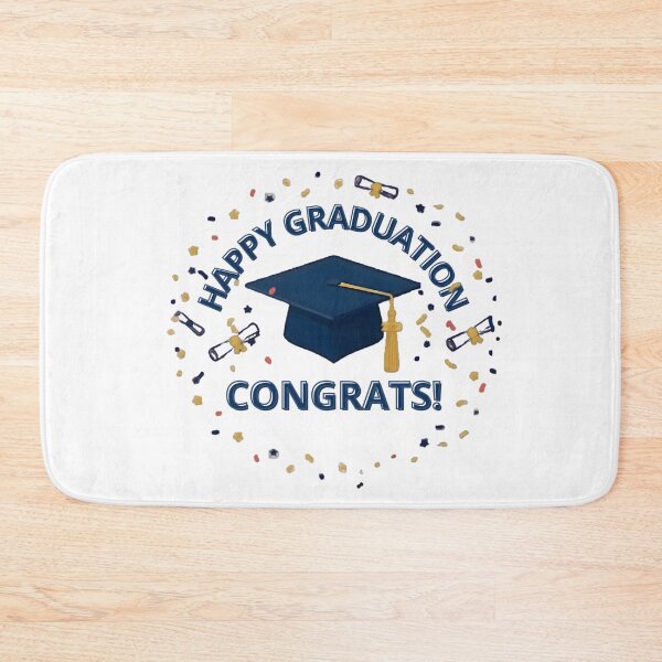 Item preview, Happy Graduation Congrats Navy Blue Cap and Gold Tassel Celebration Design designed and sold by VibranPalette.