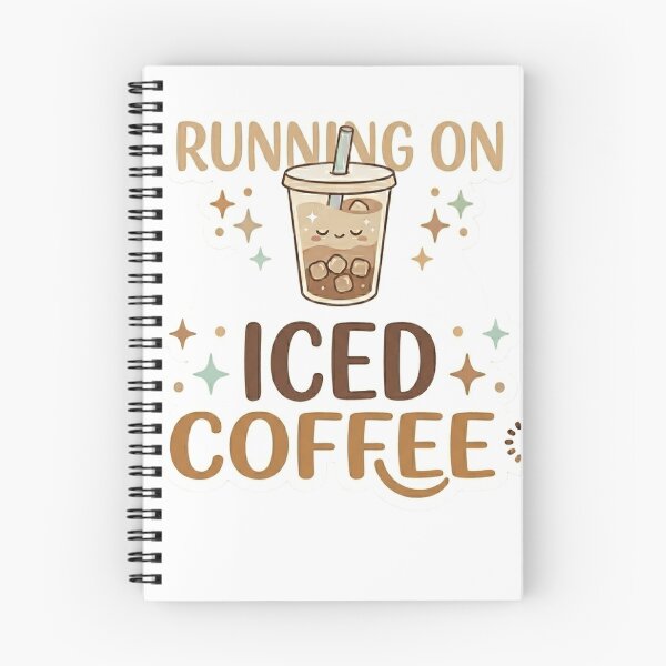 Aperçu de l'œuvre Autocollant mignon « Running On Iced Coffee » créée et vendue par CutePlix.
