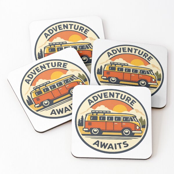 Item preview, Retro Adventure Awaits Camper Van Sunset designed and sold by David Wasson.