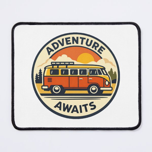 Item preview, Retro Adventure Awaits Camper Van Sunset designed and sold by David Wasson.
