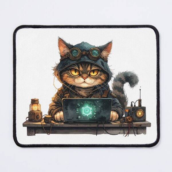 Item preview, Cute Steampunk Cat Hacker  designed and sold by BetweenForms.