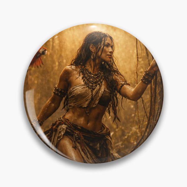 Item preview, Golden Rainforest Warrior Woman Fantasy Art Print designed and sold by INFINISHE.