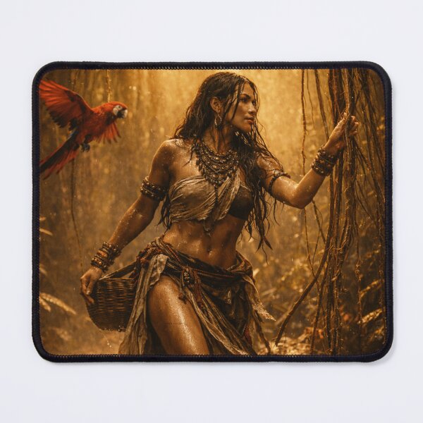 Item preview, Golden Rainforest Warrior Woman Fantasy Art Print designed and sold by INFINISHE.