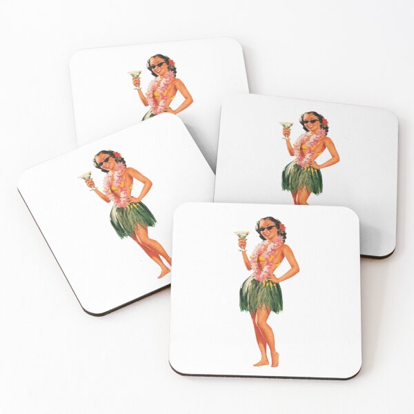 Item preview, Retro Hawaiian Hula Girl with Martini designed and sold by PIXEL POP DESIGNS - Beyond the Norm!.