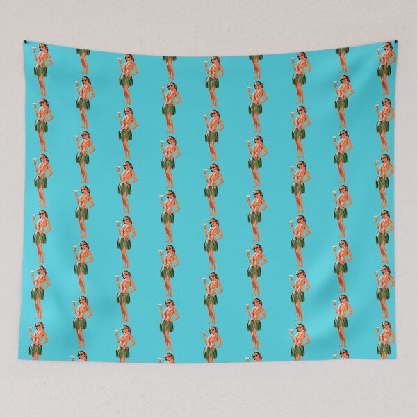 Item preview, Retro Hawaiian Hula Girl with Martini designed and sold by PIXEL POP DESIGNS - Beyond the Norm!.