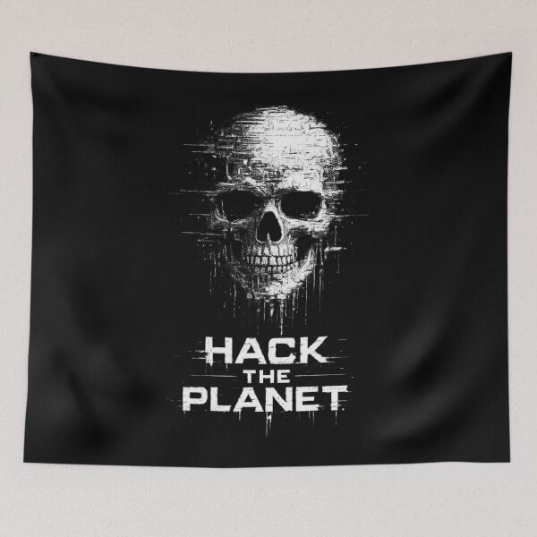Item preview, Hack The Planet Skull Glitch -  Cyber Hacker designed and sold by SidTastic .