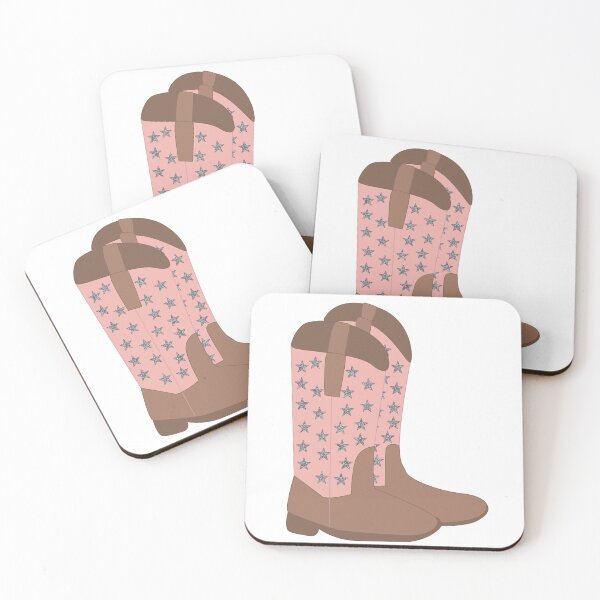 Item preview, Pink Star Cowboy Boots Western Style Graphic Faux Silver Glittter Stars designed and sold by ValeriesGallery.