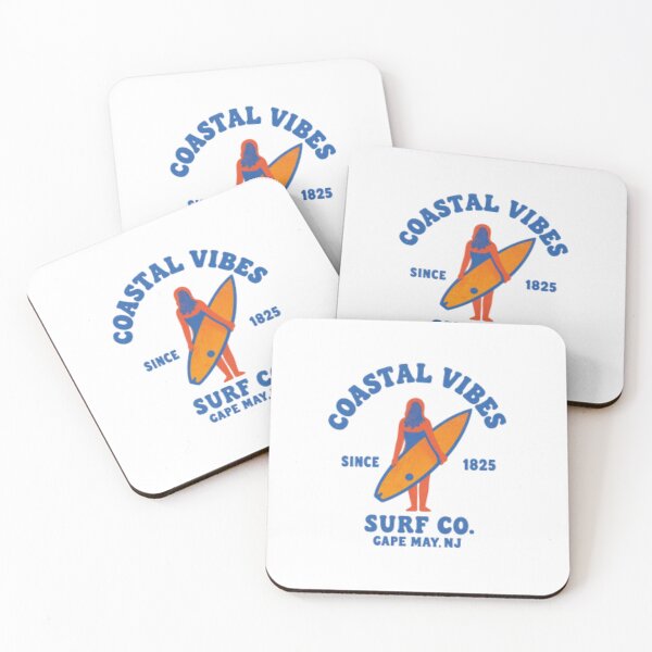 Item preview, Coastal Vibes Surf Co. Cape May NJ | Retro Surf Girl Graphic designed and sold by HBDStudio.