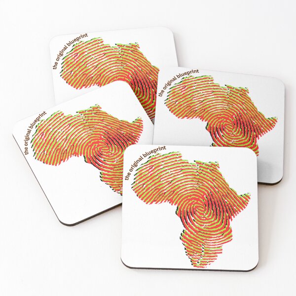 Item preview, Africa Fingerprint Map Black History Pan-African Red Green Pride Original Blueprint Afrocentric Art designed and sold by nancysdaughter.
