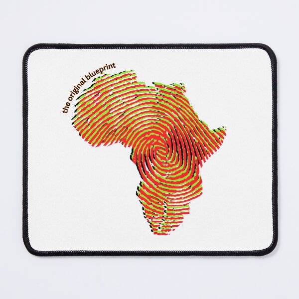 Item preview, Africa Fingerprint Map Black History Pan-African Red Green Pride Original Blueprint Afrocentric Art designed and sold by nancysdaughter.