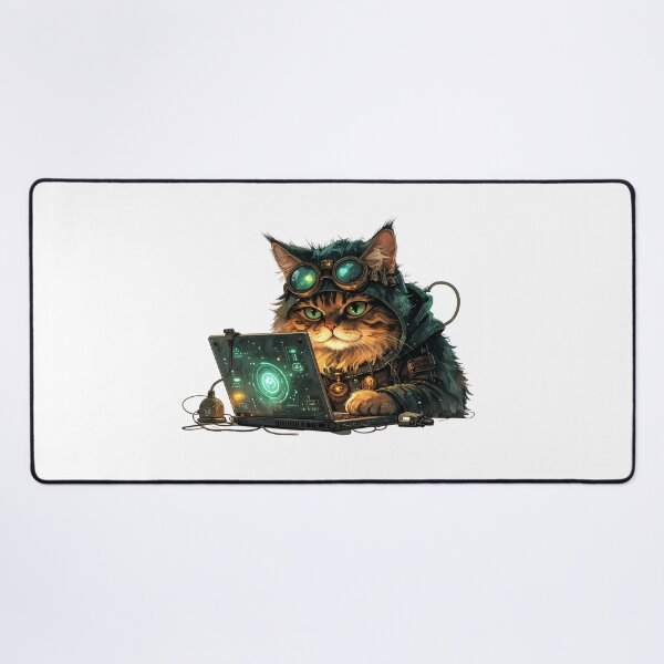 Item preview, Cozy Steampunk Cat Inventor Night Scene designed and sold by BetweenForms.