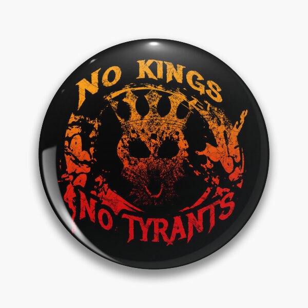 Item preview, No Kings No Tyrants - Powerful Anti Fascist skull with crown design | Warm Red and Yellow  designed and sold by ZechJohnRB.