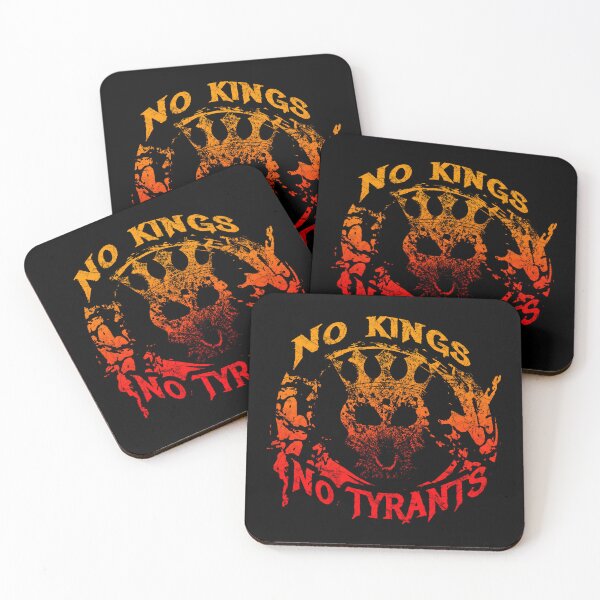 Item preview, No Kings No Tyrants - Powerful Anti Fascist skull with crown design | Warm Red and Yellow  designed and sold by ZechJohnRB.