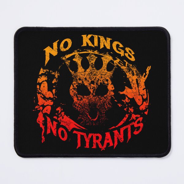 Item preview, No Kings No Tyrants - Powerful Anti Fascist skull with crown design | Warm Red and Yellow designed and sold by ZechJohnRB.