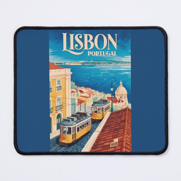 Item preview, Lisbon Portugal Skyline Illustration Travel Art Vintage designed and sold by KrisSidDesigns.