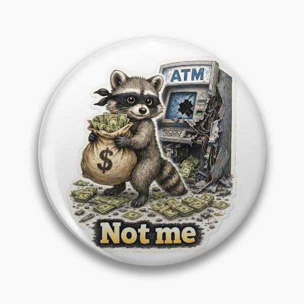 Item preview, Raccoon Thief Not Me Sticker – Funny Guilty Bandit Animal Humor Art designed and sold by Felixuss.