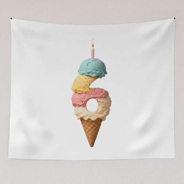 Item preview, Ice Cream Number 6 Birthday Art designed and sold by DariaOltes.