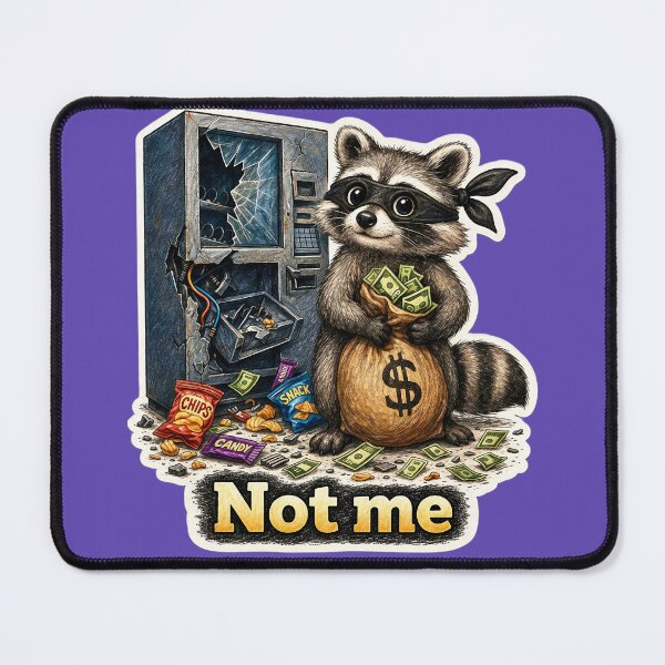 Item preview, Raccoon Thief Not Me Sticker – Funny Guilty Bandit Animal Humor Art designed and sold by Felixuss.