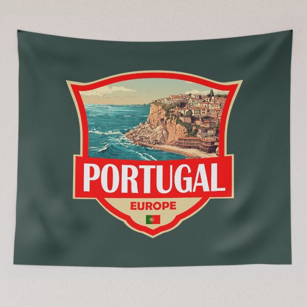 Item preview, Portugal Illustration Retro Badge designed and sold by KrisSidDesigns.