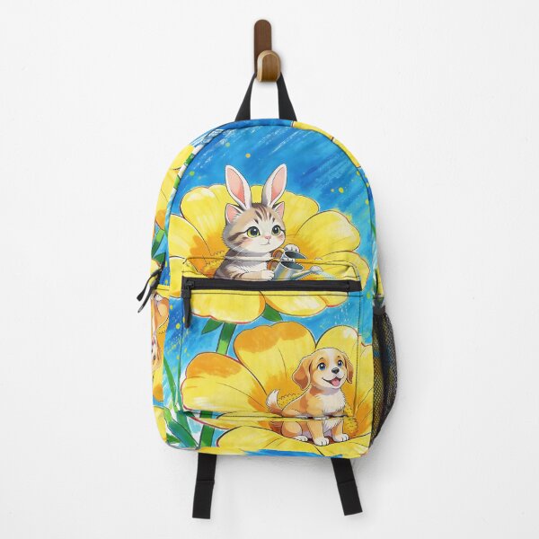 Item preview, Kitten in Bunny Ears and Puppy in Large Flowers designed and sold by M-Y-A-R-T-.