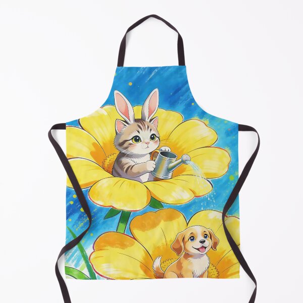 Item preview, Kitten in Bunny Ears and Puppy in Large Flowers designed and sold by M-Y-A-R-T-.