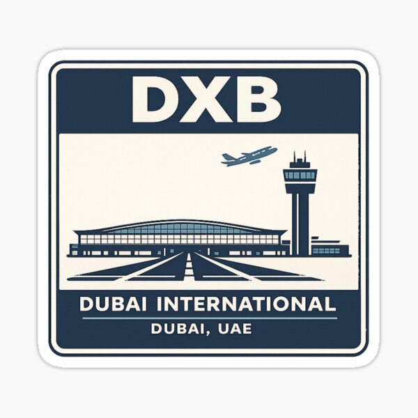 DXB Dubai Airport Code Travel Badge Sticker