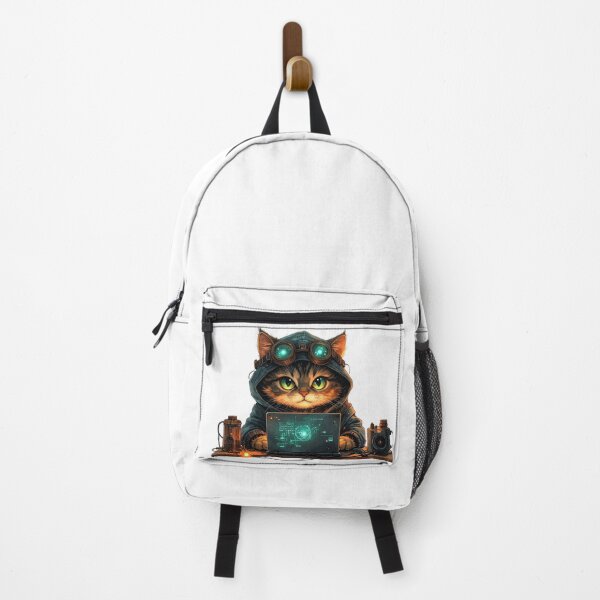 Item preview, Steampunk Cat Engineer Working On Laptop designed and sold by BetweenForms.