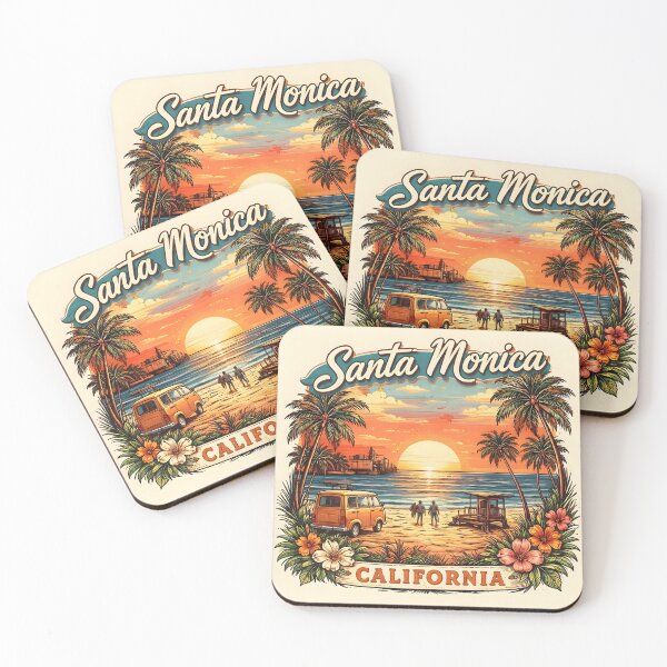 Item preview, Santa Monica Retro Sunset Beach America USA designed and sold by BloomOfDesign.