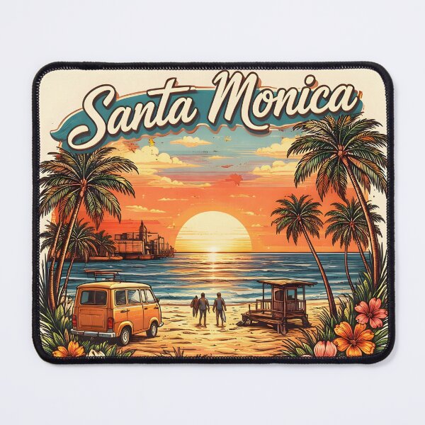 Item preview, Santa Monica Retro Sunset Beach America USA designed and sold by BloomOfDesign.