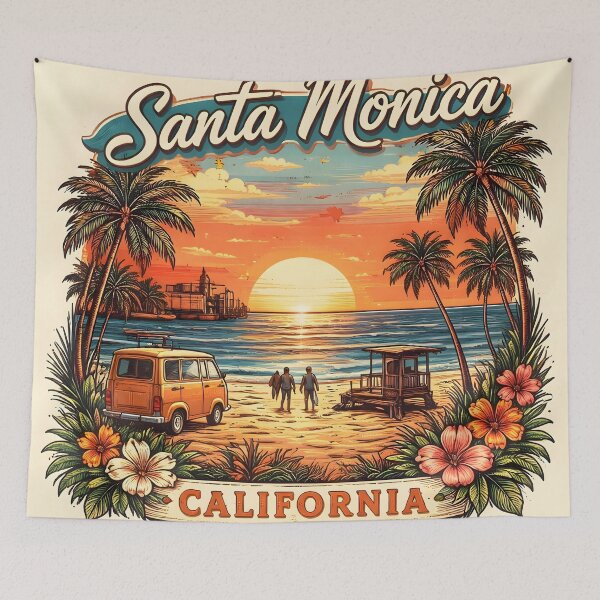Item preview, Santa Monica Retro Sunset Beach America USA designed and sold by BloomOfDesign.