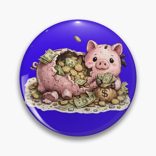 Item preview, Broken Piggy Bank Money Sticker – Cute Savings Crash Financial Humor Art designed and sold by Felixuss.