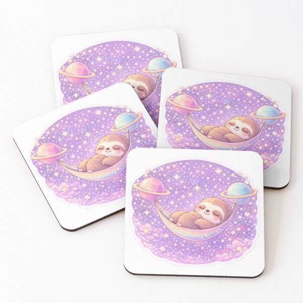 Item preview, Kawaii Sloth in Space Hammock – Cute Lazy Space Animal designed and sold by p-frosty-design.