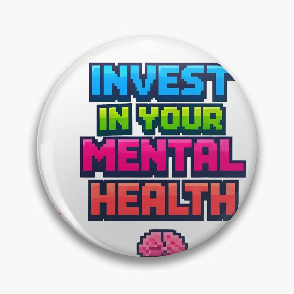 Aperçu de l'œuvre Investissez dans votre santé mentale Typographie pixel art créée et vendue par blastercreation.