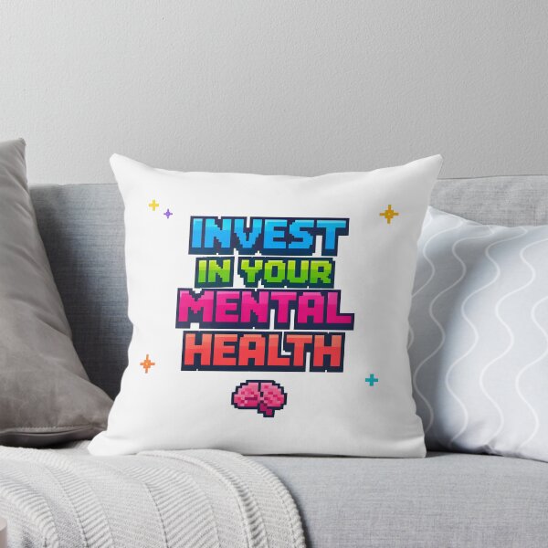 Item preview, Invest in Your Mental Health Pixel Art Typography designed and sold by blastercreation.