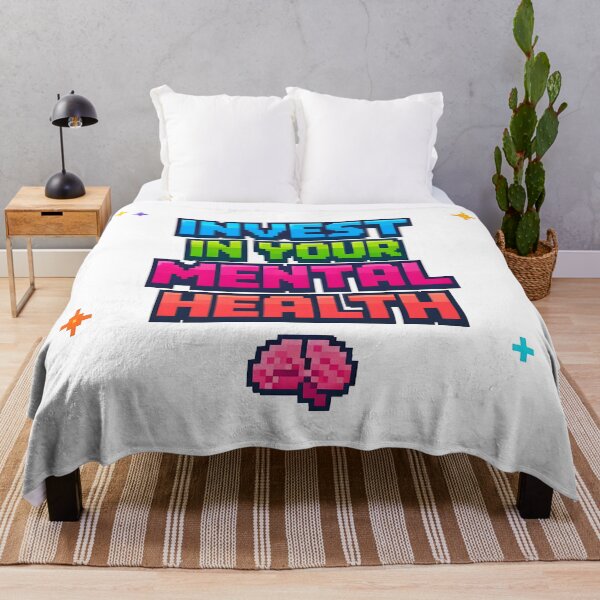 Item preview, Invest in Your Mental Health Pixel Art Typography designed and sold by blastercreation.