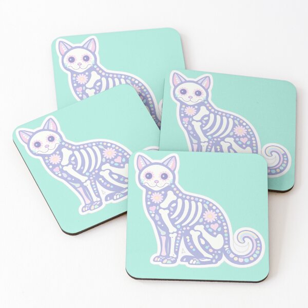 Item preview, Pastel Sugar Skull Animals Pet Memorial | Day of the Dead Cat | Cute Gothic Skeleton Sticker designed and sold by Dream Circuit .