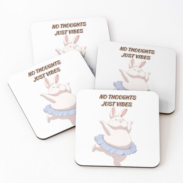 Item preview, Funny Rabbit Meme Humor Collection – No Thoughts Just Vibes Dancing Bunny designed and sold by MiraLumeStudio.